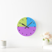 Pastelrino Moderner Farbblock Runde Wanduhr (Zuhause)