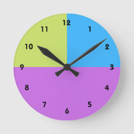 Pastelrino Moderner Farbblock Runde Wanduhr