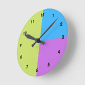 Pastelrino Moderner Farbblock Runde Wanduhr (Winkel)