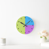 Pastelrino Moderner Farbblock Runde Wanduhr (Zuhause)