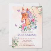 Pastelrosa Kindermädchen Geburtstagsparty Einladung (Vorderseite)