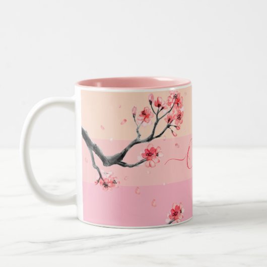 Pastelrosa Kirschblüte Tasse (Links)