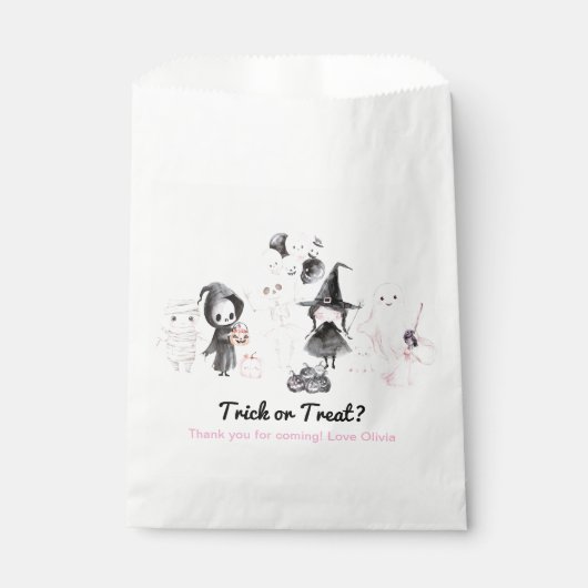 Pastelrosa Mädchen zwischen dem Geburtstag Geschenktütchen (Vorderseite)