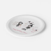 Pastelrosa Mädchen zwischen dem Geburtstag Pappteller (Schrägansicht)