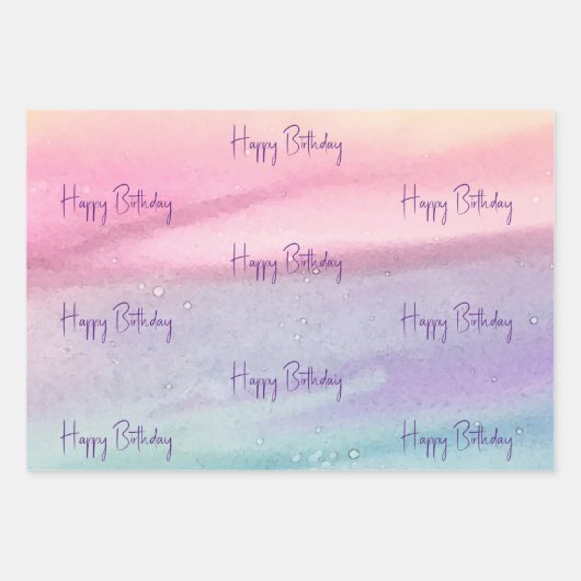 Pastels Birthday Geschenkpapier Set (Vorderseite 3)