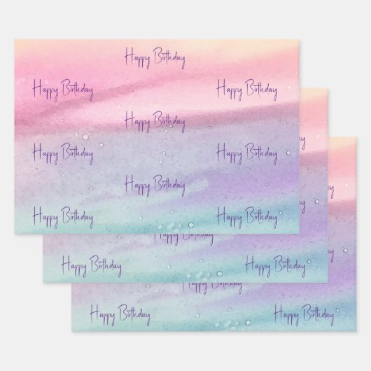 Pastels Birthday Geschenkpapier Set (Set)