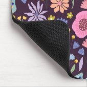 Pastels & Dark Plum Floral Pattern Name Mouse Pad Mousepad (Ecke)