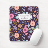 Pastels & Dark Plum Floral Pattern Name Mouse Pad Mousepad (Mit Mouse)