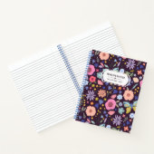 Pastels & Dark Plum Floral Pattern Name Notebook Notizblock (Innenseite)