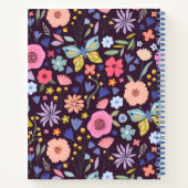 Pastels & Dark Plum Floral Pattern Name Notebook Notizblock (Rückseite)