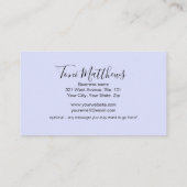 Pastels Glam Elegante Visitenkarte (Rückseite)