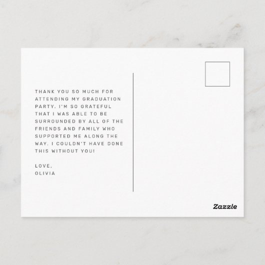 Pastels Groovy Retro Abschluss Danke Postcard Postkarte (Rückseite)