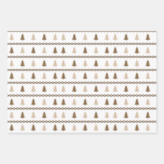 Pastels Grün weiße Weihnachtsbaum Schneeflocken Se Geschenkpapier Set (Vorderseite)