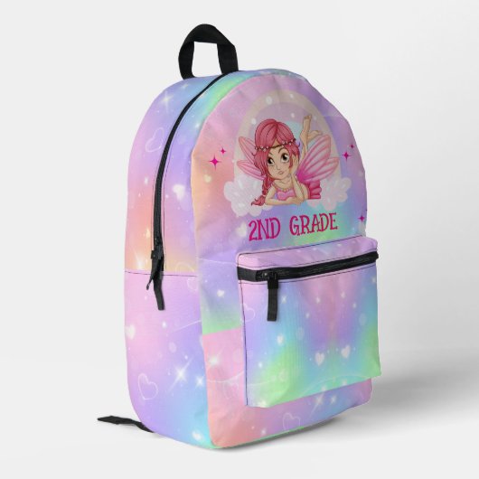 Pastels Hearts and Fairy on A Cloud Personalisiert Bedruckter Rucksack (Rückseitige Ecke links)