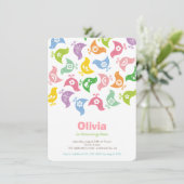 Pastels Retro Chicks Girl Einladung (Stehend Vorderseite)