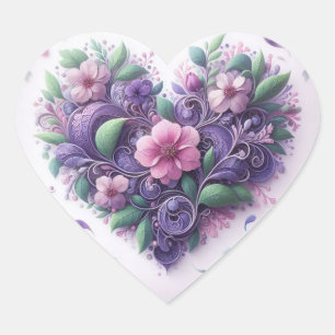 Pastels Scrolly Heart Herz-Aufkleber