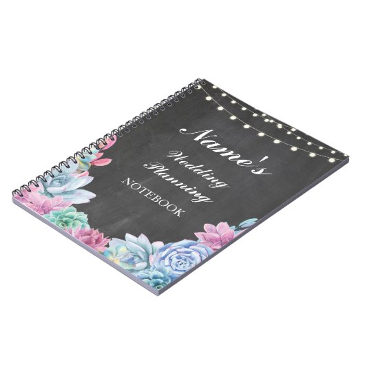 Pastels Succulents Notebook Wedding Planning Notes Notizblock (Linke Seite)