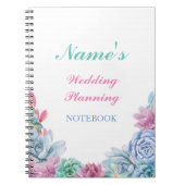 Pastels Succulents Notebook Wedding Planning Notes Notizblock (Vorderseite)