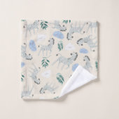 Pastelsafari zebra Tiermuster Kinderzimmer pink Badhandtuch Set (Waschlappen)