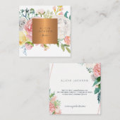 Pastelschale Rose Rose Goldklebeschild Quadratische Visitenkarte (Vorne/Hinten)