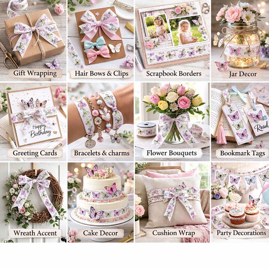 Pastelschmetterlinge Satinband