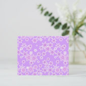 Pastelschneeflocken gegen Lavendel Postkarte (Stehend Vorderseite)