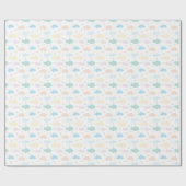 Pastelstars und Wolken Geschenkpapier (Flach)