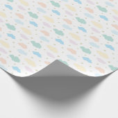 Pastelstars und Wolken Geschenkpapier (Ecke)