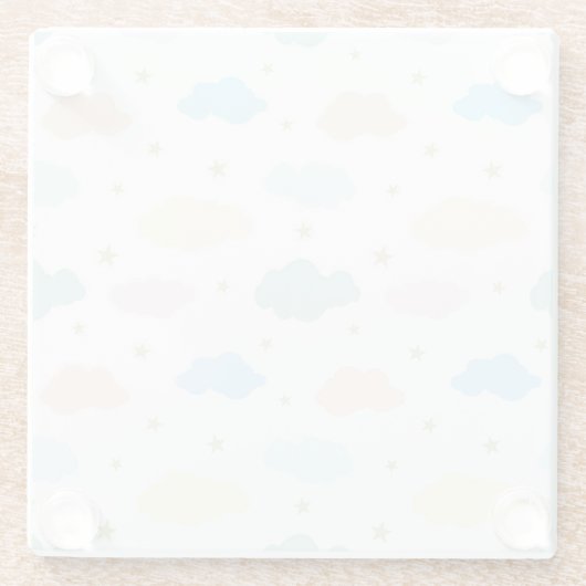 Pastelstars und Wolken Glasuntersetzer (Rückseite)