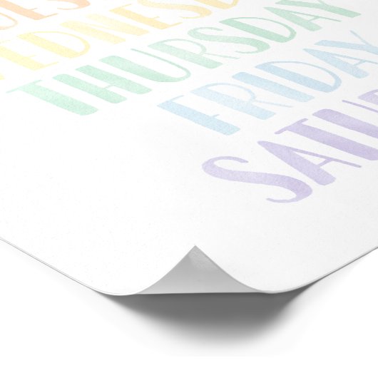 Pasteltage der Woche für Bildung Poster (Ecke)