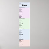 Pastelwachstumsdiagramm hinzufügen Kindername Clip Poster (Vorne)