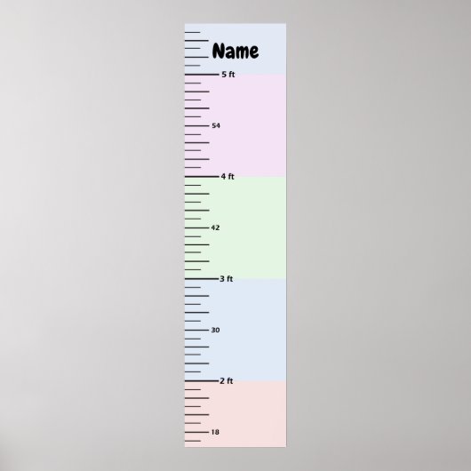 Pastelwachstumsdiagramm hinzufügen Kindername Clip Poster (Vorne)