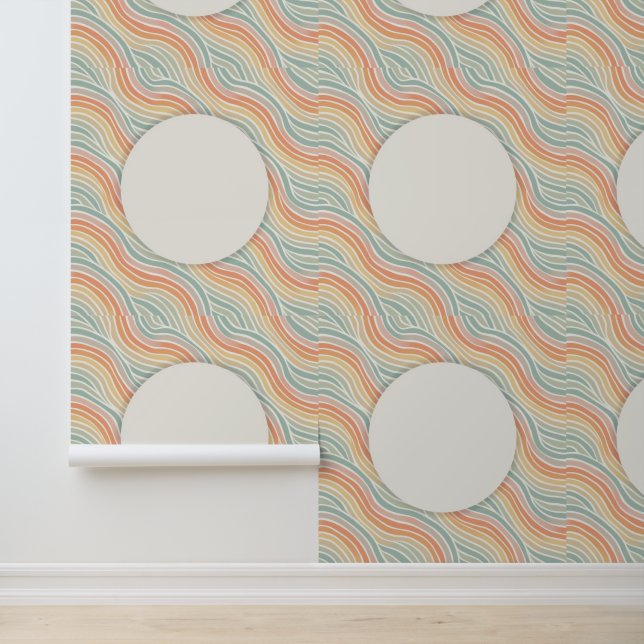 Pastelwellen Moderne geometrische Circle Border Tapete (Anwendung)
