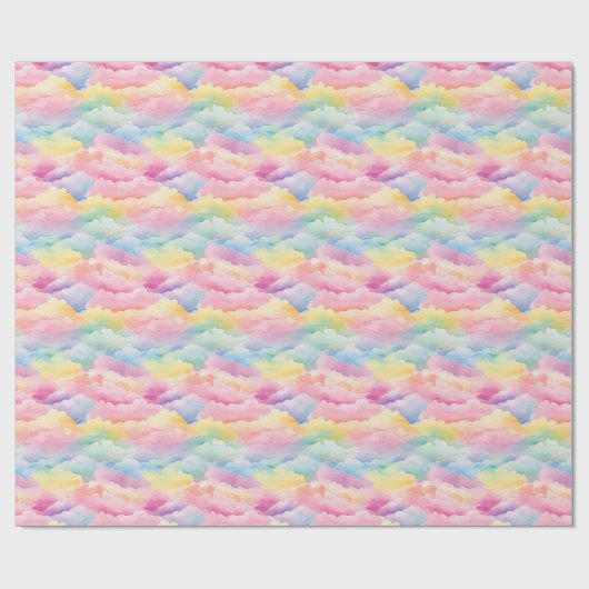Pastelwolken in Wasserfarben Geschenkpapier (Flach)