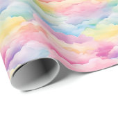 Pastelwolken in Wasserfarben Geschenkpapier (Rolleneckpunkt)