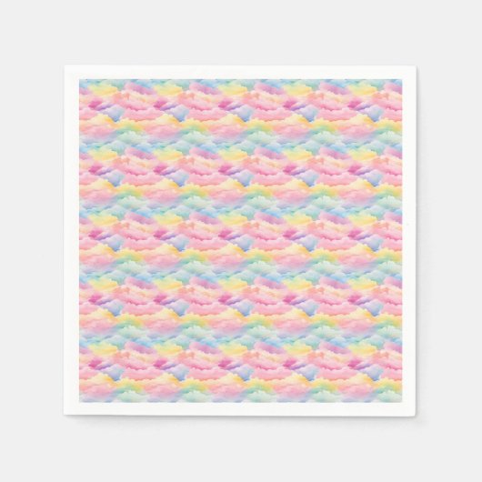 Pastelwolken in Wasserfarben Serviette (Vorderseite)