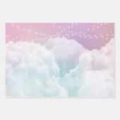 Pastelwolken und Fairy Lights - Papierblätter Geschenkpapier Set (Vorderseite 2)