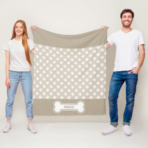 Pasten und Knochen mit Beige und Weiß Fleecedecke