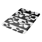 Pasten und Streifen für Hunde, schwarz und weiß Badematte (Schrägansicht)