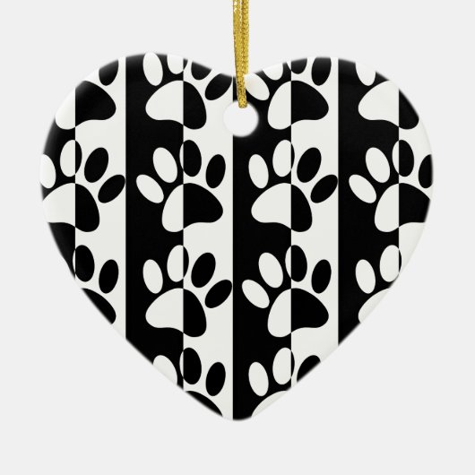 Pasten und Streifen für Hunde, schwarz und weiß Keramik Ornament (Vorne)