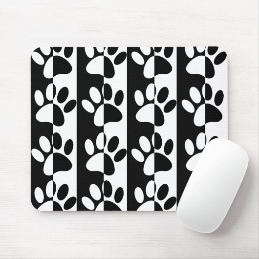 Pasten und Streifen für Hunde, schwarz und weiß Mousepad (Mit Mouse)