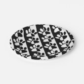 Pasten und Streifen für Hunde, schwarz und weiß Pappteller (Schrägansicht)