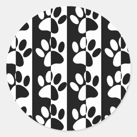 Pasten und Streifen für Hunde, schwarz und weiß Runder Aufkleber (Vorderseite)