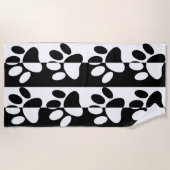 Pasten und Streifen für Hunde, schwarz und weiß Strandtuch (Vorderseite)