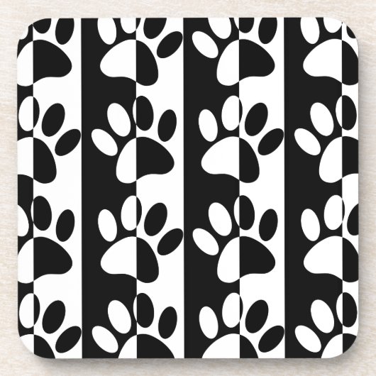 Pasten und Streifen für Hunde, schwarz und weiß Untersetzer (Vorderseite)