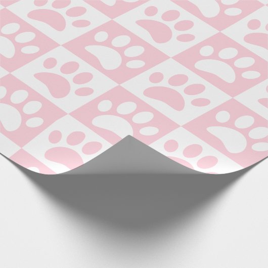 Pasten von pastellrosa und weißen Hunden in Quadra Geschenkpapier (Ecke)