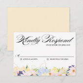 Paster Spring Flowers Wedding RSVP Card Karte (Vorne/Hinten)