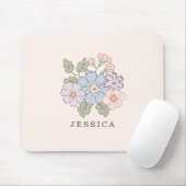 Pasterl-Blume auf der hellrosa Hintergrundmouse Mousepad (Mit Mouse)