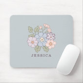 Pasterl-Blume im hellblauen Hintergrund Mousepad (Mit Mouse)