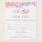 Pastete Aquarell Glitzer Geschenkkarte (Vorne & Hinten)